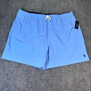 Polo Ralph Lauren Men's Swim Trunks Light Blue 4XB Big & Tall NWT White Liner